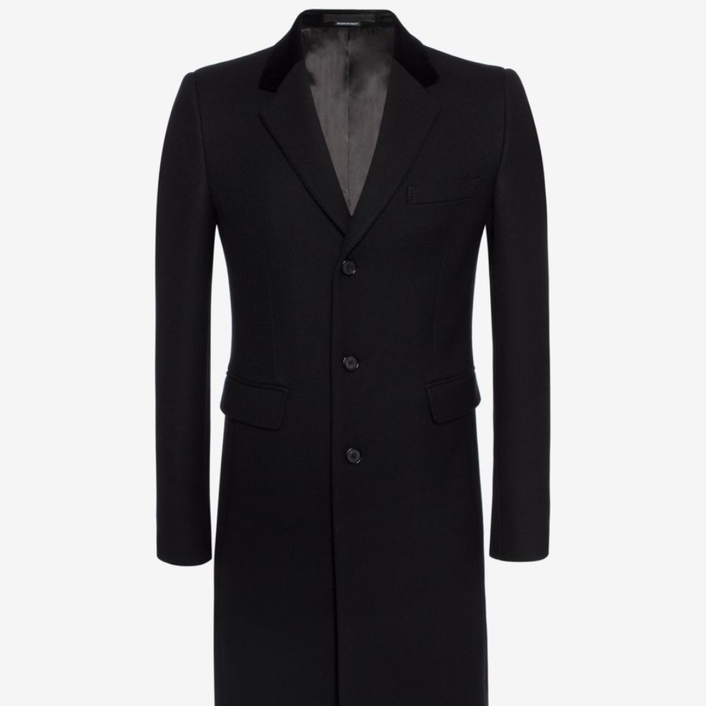 ALEXANDER MCQUEEN SILK WOOL FITTED COAT - Picture 5 of 5